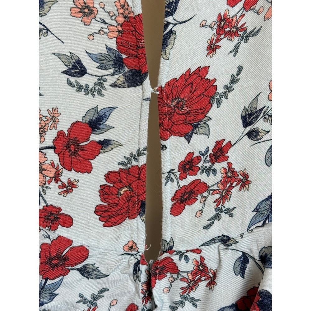 American Eagle Floral Mini Dress Size S Pale Blue Floral Babydoll Y2K Cottage - Picture 11 of 16